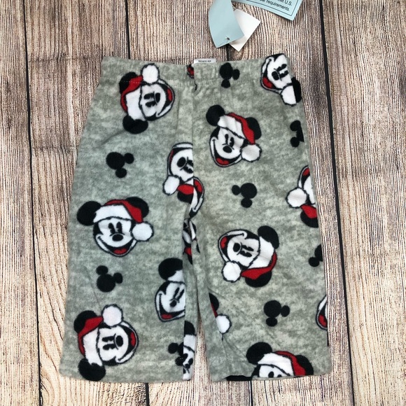 Disney Other - Disney 12m Mickey Mouse Fleece Pajama Pants Santa